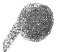 Hemobllo Rhinestone Applique Chain DIY Craft Silver Resin Multi-Purpose Cuttable Trim for Garments Holiday Decoration Elegant Chic Beautiful Accessory