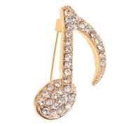Hemobllo Rhinestone Music Note Brooch Pin Alloy Versatile Accessory with Secure Pin Mechanism Fashionable Vintage Floral Design White Musical Theme Suit Brooch for Jackets and Dresses