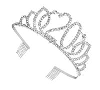 Hemobllo Rhinestone Number Birthday Tiara Silver Crown Hairpiece for Women 20Th Anniversary Celebration
