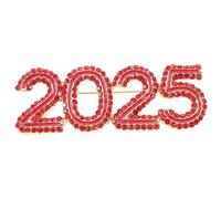 Hemobllo Rhinestone Number Brooch Pin Women Clothes Lapel Pin Simple and Elegant Design Rhinestone Alloy Sparkling Embellishments Adds Glamour New Year Theme 2.16x0.79x0.39in