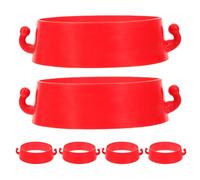 Hemobllo Road Cones Connector 6Pcs Plastic Red Chain Links Lightweight for Parking Lots and Safety Warning Barriers