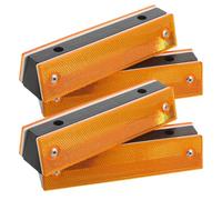 Hemobllo Road Reflectors Orange 4pcs Double-sided Made of Sturdy Abs Material Rectangular for Enhanced Visibility on Roads and Garages, Reflective Markers for Pavement and Driveway Safety