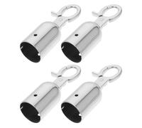 Hemobllo Rope End Caps Cord End Holder 4pcs Snap Hook with Stainless Steel Universal Compatibility Smooth Surface, 32mm Diameter and Barrier Ropes, for Clubs and Hotels