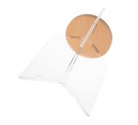Hemobllo Rotary Menu Display Stand Acrylic Multi-Side Holder with Wooden Base for Tabletop Use in Catering and Hospitality