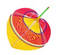 Hemobllo Rustic Wicker Folding Fan Handheld Fan for Natural Breeze at Festivals and Weddings
