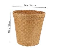 Hemobllo Rustic Woven Straw Waste Basket for Household and Office Multipurpose Straw Trash Can and Storage Basket for Bathroom and Living Room Decor