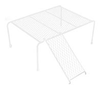 Hemobllo Rutin Chicken Pet Storage Rack White Iron Metal Wear Resistance Strong Stable Convenient Chicken Rack for Little Birds Poultry Habitat Supplies