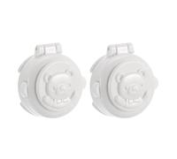 Hemobllo Safety Cover Abs Material and Computer for Washing Machine 2pcs Button with Child Proof Design, Versatile Usage White Cartoonish Appearance for Humid and Dusty Environments