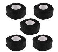 Hemobllo Self Cotton Sports Tape 5Pcs Black 2.5Cmx4.5M for Athletic Injury Support and First Aid Dressing