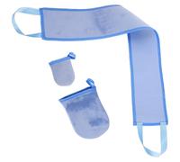 Hemobllo Self Tanning Mitt Applicator Kit with Back Tanning Glove Simple to Use Flocking Material Gloves for Finger and Hand Safe for Men and Women Blue Set