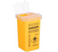 Hemobllo Sharps Bin 1 Litre - Puncture-Resistant Yellow Needle Disposal Container for Safe Biohazard Waste Management - for Diabetics, Tattoo Artists, Home & Travel Use