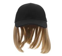 Hemobllo Short Straight Wig Hat Baseball Cap for Women One High Temperature Fiber Hair Extensions Natural Look Summer Canvas Sunshade Hat Fashionable and Breathable Headwear