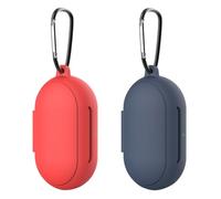 Hemobllo Silicone Earphone Case Cover for Plus with Clip, Protective Earphone Holder Compatible for Wireless Earbuds, Portable Travel Case in Rouge Red and Midnight, 2pcs