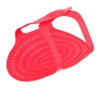Hemobllo Silicone Sling Roasting Basket Turkey Lifter Foldable with Handle and Buckle Red Lightweight Portable for Pressure Cooker
