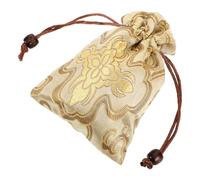 Hemobllo Silk Drawstring Jewelry Pouch Bag with Brocade Embroidery, Portable Fortune Bag for Jewelry and Buddhist Prayer Beads, Elegant Chinese Fabric Storage for Daily Use and Travel