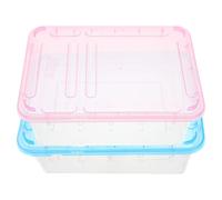 Hemobllo Silkworm Breeding Box Comfortable Living Environment Assorted Colour 2pcs Portable Plastic Outdoor Pet Habitat Feeding Keeper