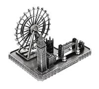 Hemobllo Silver Alloy Big Clock Adornment with Tower Bridge Figurines, Practical and Wear Resistant London Souvenirs, Unique Artistic Design for Home Desktop Decoration