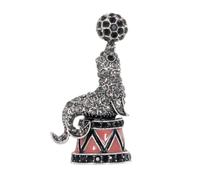 Hemobllo Silver Alloy Sea Lion Shaped Brooch Pin with Crystal Rhinestones, Resistant Pin for Women, Elegant Statement Jewelry Decoration Suitable for Mother’s Day or Christmas