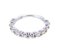 Hemobllo Silver Daisy Ring with Delicate Flower Design Adjustable for Women, Easy to Put on Open Ring for Valentines Day Charming and Fashionable Gift or Everyday Wear