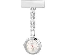Hemobllo Silver Nurse Pocket Watch with Safety Pin, Zinc Alloy Material, Easy to Fix and Not Easy to Come, Simple Design for Professionals