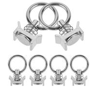 Hemobllo Single Fitting Heavy Duty 6pcs Stainless Steel with Rust Resistant Track Tie down Accessories for Securing Large Objects for L Track Rail Tie in Truck Bed