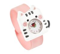 Hemobllo Slap Band Watches for Kids - Silicone Slap On Watch Quartz Watch Cute Cartoon Cat Slap Wrist Watch Funny Slap Band Watch for Kids Girls Party Supplies Favors (Pink)