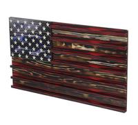 Hemobllo Small Challenge Coin Display Rack Wooden US Flag Army Coin Holder Wall-mounted for Veterans Storage