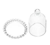Hemobllo Small Crystal Glass Cake Plate with Dustproof Dome Cover, Footed Dessert Tray for Household Cake Serving and Pastry Display