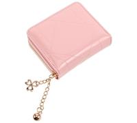 Hemobllo Small Wallet Card Holder for Women Patent Leather Diamond Clutch Zipper Closure Compact Coin Purse with Key Ring for Everyday Use