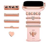 Hemobllo Smartwatch Band Charms - 10 Pcs Decorative Rings Studs Metal Accessories Compatible With Series 8 7 6 5 4 3 2 1 Bands