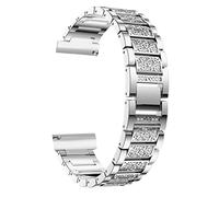 Hemobllo Smartwatch Replacement Strap Metal Band with Silver Finish, Elegant Simple Design, Breathable Comfort Fit for Fitness Tracking and Daily Wear