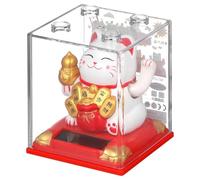 Hemobllo Solar Arm Lucky Powered Figurine Automatic with Waving Cat