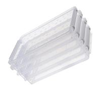 Hemobllo Stackable File Storage Box, 4-layer Pp Organizer 36.5x24.3x16.5cm, Portable Document and Certificate Holder for Office and Home Use