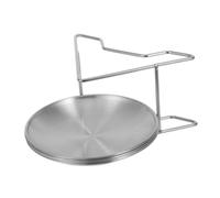 Hemobllo Stainless Steel Round Plates with Rack Reusable Appetizer Dishes for Wedding Party Buffet Outdoor Picnic Home Dining Silver Dinner Platters