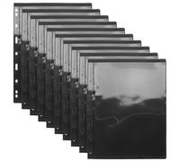 Hemobllo Stamp Album Pages Loose-leaf Design 10pcs Black with 1 Slot Single Row for Easy Viewing and Organisation Made of Sturdy Pet Material for Stamp Collections and Postcard Storage