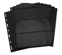 Hemobllo Stamp collecting album pages Double-sided binder sheets for stamp collectors 3-row inserts for browsing display and storage 10 pack