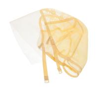 Hemobllo Stretchy Elastic Lace Front Wigs Cap Invisible Nylon Mesh Stocking Cap for Women T-shape Hand-woven Wig Liner for Bald Head Beige