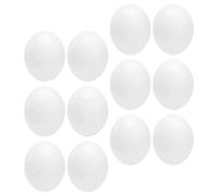Hemobllo Sturdy Plastic Bird Eggs 12Pcs Realistic Nest Eggs for Parrots Finches and Pigeons Simulated Hatching and Training Aid