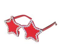 Hemobllo Stylish Lightweight Star Shape Sunglasses with Rhinestone Decoration, Sturdy PC Frame, for Patriotic Party and Outdoor Use, Unique Photo Props for Women