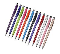 Hemobllo Stylus Ballpoint Pen Random Color 12pcs Natural Writing Feeling 2-in-1 Capacitive Screen Touch Pen with Aluminum Body Quick Interaction for Tablet and Phone Drawing Writing