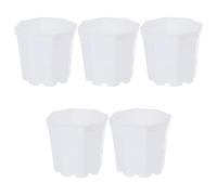 Hemobllo Succulent Plant Pots 5Pcs Sturdy Thickened Plastic Octagonal Large Suitable for Balcony Gardening and Small Plant Containers