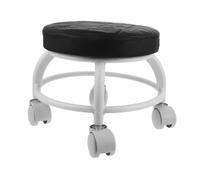 Hemobllo Swivel Rolling Stool with Wheels, Small Round Pedicure Vanity Chair, Portable Salon and Spa Seat for Beauty, Workshop, Medical Use in Black