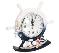 Hemobllo Table Clock and Decorative Design Silent Mute Function Mediterranean Style with Wood Material Stylish and Charming Desktop Ornament for Office Or Use