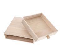 Hemobllo Tea Box Organizer Unfinished Wood Craft Wooden Drawer Style with Large Capacity Storage Mini Wood Box Smooth Without Burrs for Wedding Anniversary Or Christmas