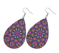 Hemobllo Teardrop Drop Earrings with Delicate Colour Vintage Bohemian for Women Lightweight Artificial Leather Dangly Earrings and Easy to Wear, for Parties and Daily Wearing