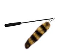 Hemobllo Telescopic Cat Teaser Wand for Pet Cats with Leather Handle for Playing Together at Home Brown Colour for Bonding and Exercise