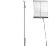 Hemobllo Telescopic Window Blind Rod 24In Aluminium Alloy Hook Pole for Loft & Conservatory - Extendable Curtain Puller to Reach High Blinds