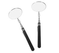 Hemobllo Telescoping Inspection Mirror 2Pcs 3.26In/83Mm Large Round Stainless Steel Extendable Tool with Non-Slip Handle for Automotive Undercarriage and Engine Maintenance