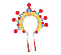 Hemobllo Traditional Peking Headband Pompom Decorations for Spring Festival Celebrations Comfortable and Lightweight Hair Accessory for Women and Girls