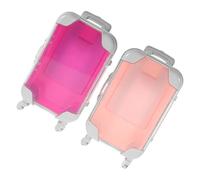 Hemobllo Travel Makeup Case Mini Suitcases 2pcs Sturdy Cosmetic Container Abs Makeup Tool Organizer Compact False Eyelash Holder for-The-go